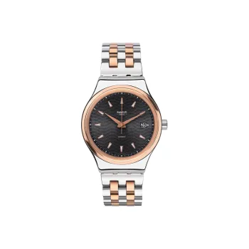 SWATCH Men 42mm Black Watch YIS405G