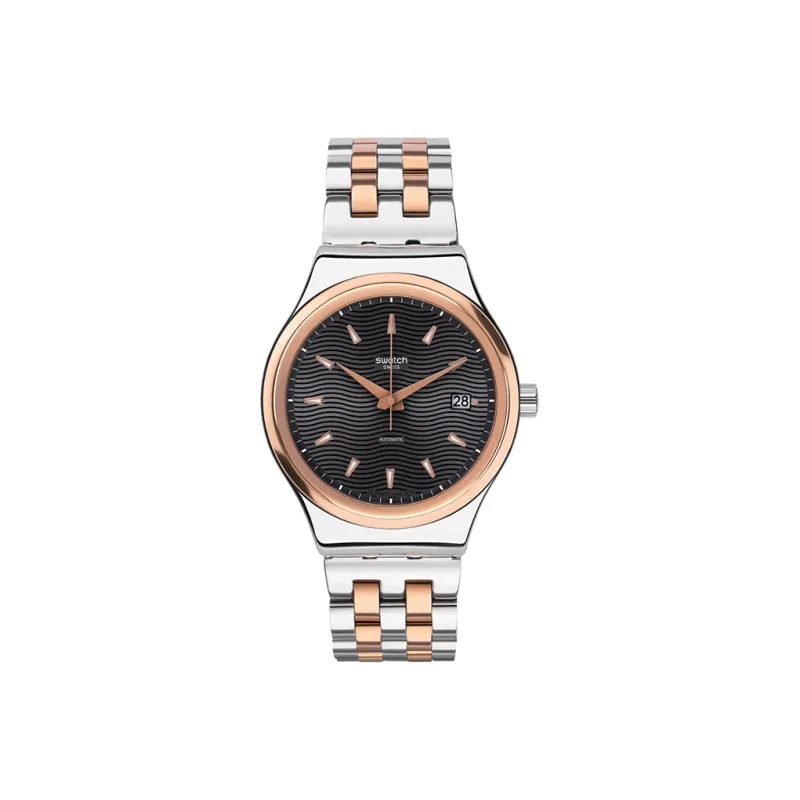 SWATCH Men 42mm Black Watch YIS405G-0