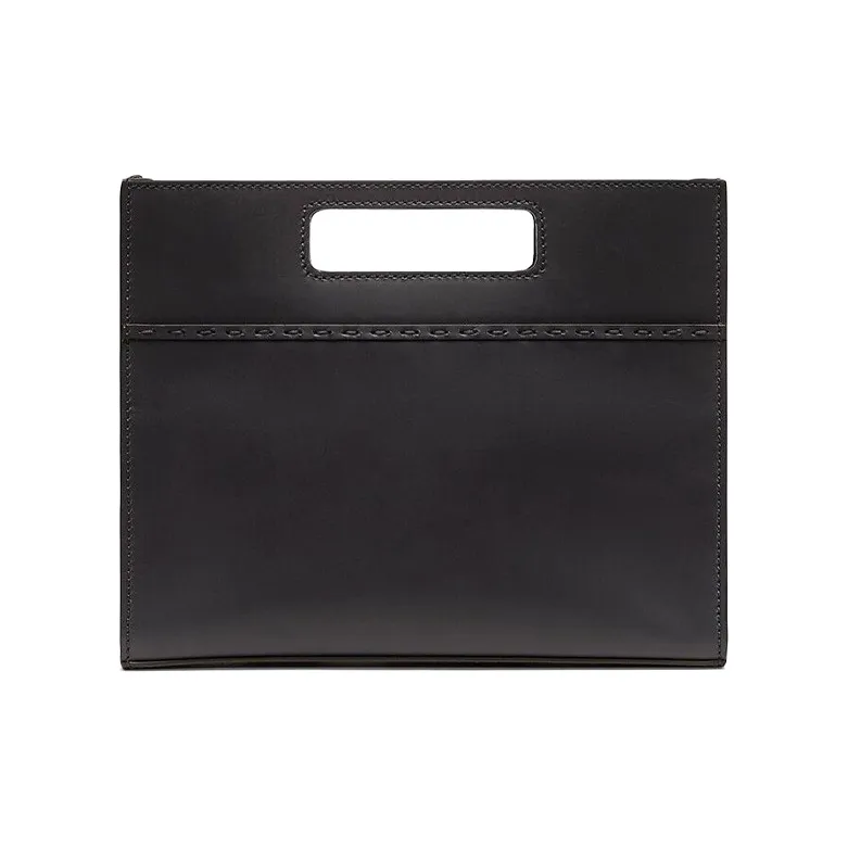 FENDI Calfskin Handbag, Shoulder Bag Men's Black-2