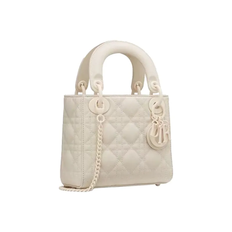 DIOR Lady Dior Matte Cow Leather Lady Dior Bag, Handbag, Shoulder Bag, Crossbody Bag Mini Women's Milk White-1