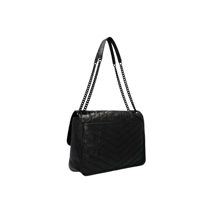 SAINT LAURENT Niki Cow Leather Crossbody Bags Shoulder Bags Women's Black-3