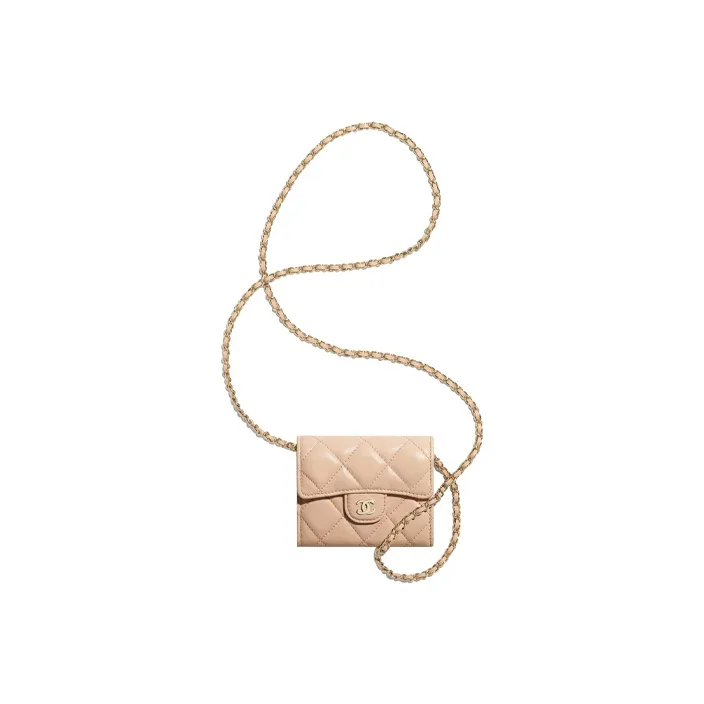 CHANEL Classic Flap CF Sheepskin & Metal Evening Bag, Wallet, Chain Bag, Shoulder Bag, Crossbody Bag Women's Light Pink-3