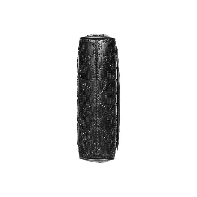 GUCCI Leather Messenger Bag, Crossbody Bag, Shoulder Bag Unisex Black-5