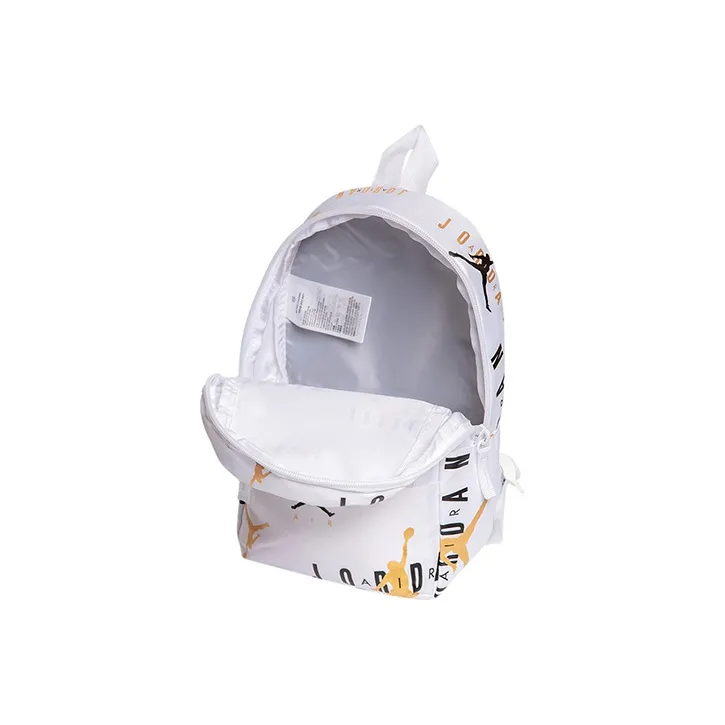 Jordan Polyester Backpack Small Size Unisex White Gold-3