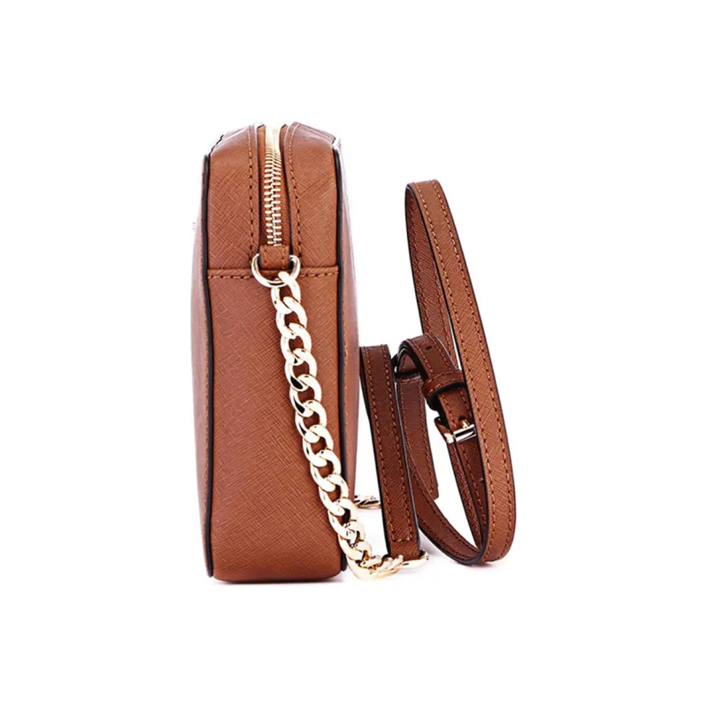 MICHAEL KORS Cow Leather Small Square Bag Shoulder Bag, Crossbody Bag Women's Acorn Brown-2