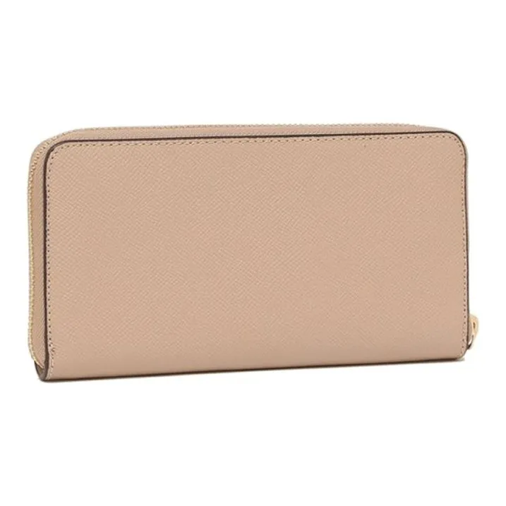 COACH Leather Clutch Wallet Women's Milk Tea-2
