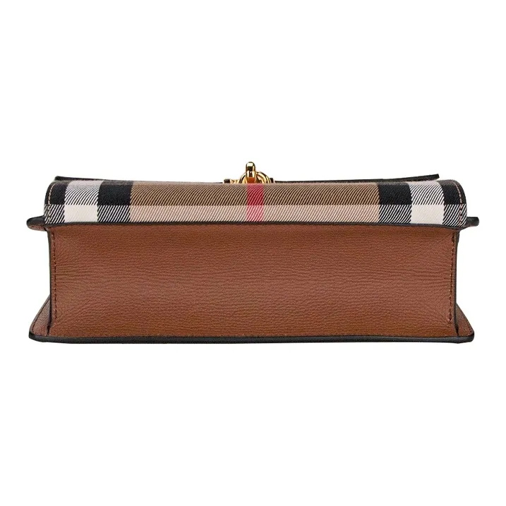Burberry Cow Leather Messenger Bag Shoulder Bag Crossbody Bag Small Size Women's Brown-3