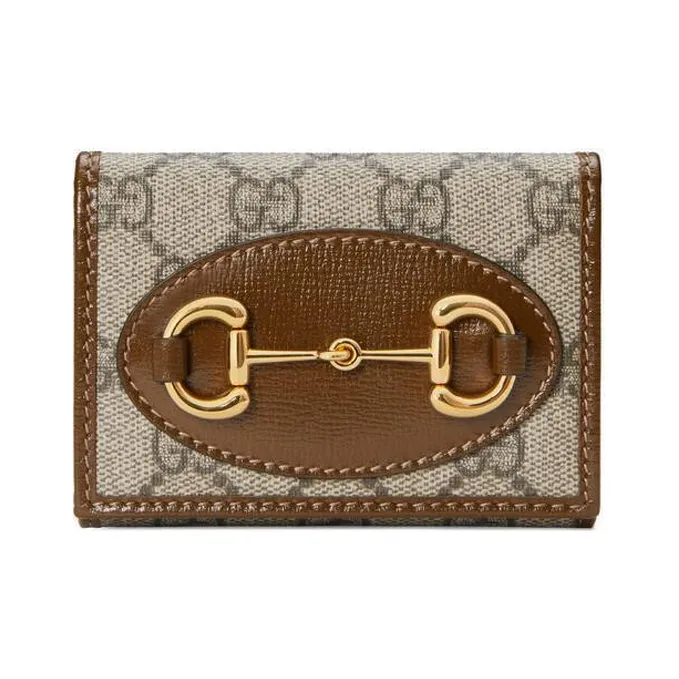 GUCCI Canvas With Leather Wallet Unisex Brown/Ebony-0
