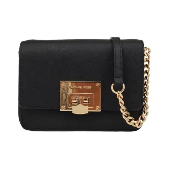 MICHAEL KORS Tina Leather Shoulder Bag Crossbody Bag Women's Black