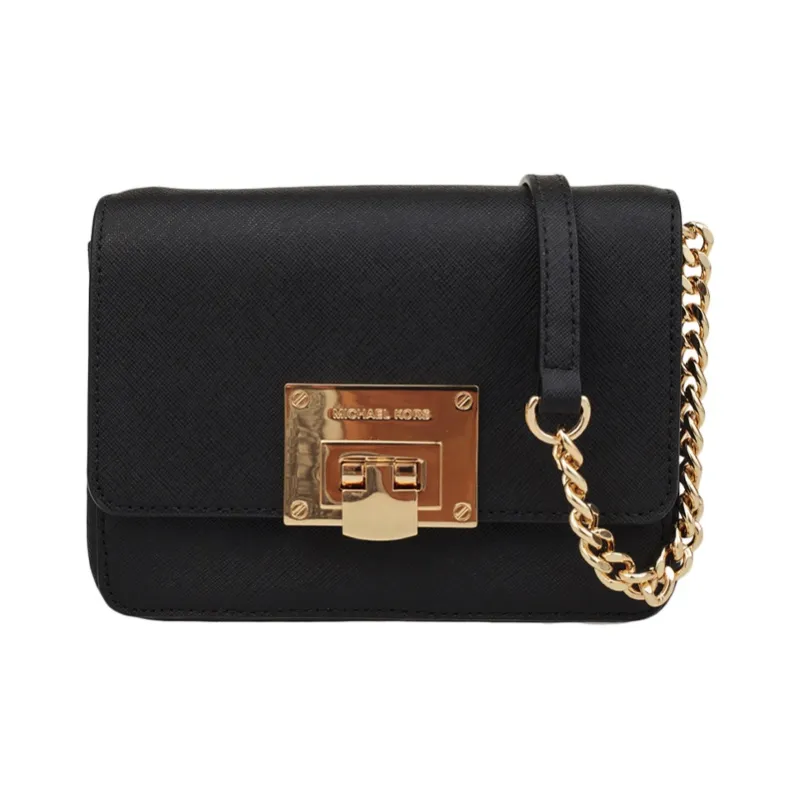 MICHAEL KORS Tina Leather Shoulder Bag Crossbody Bag Women's Black-0