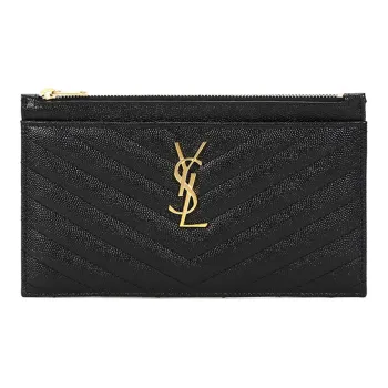 SAINT LAURENT Calfskin Wallet Clutch Regular Women's Black