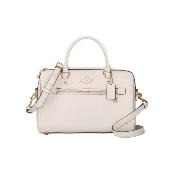 COACH Rowan Leather Boston Bag Bucket Bag Shoulder Bag Handbag Crossbody Bag Large Size Women's Chalk White