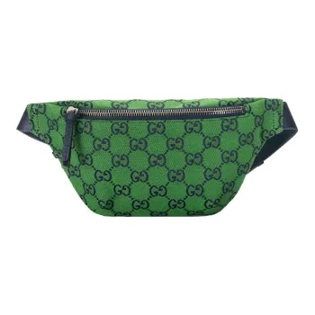 GUCCI Canvas Waist Bag Chest Bag Kids' Green/Dark Blue