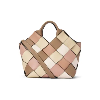LOEWE Surplus Calfskin Basket Bag Handbag Shoulder Bag Crossbody Bag Small Size Women's Mink Fur Color/Brown