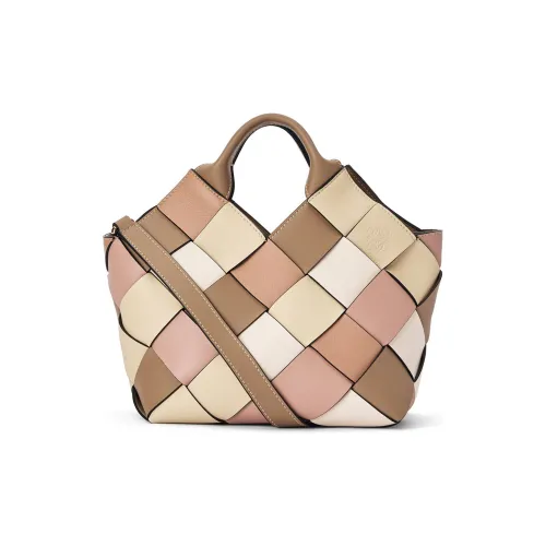 LOEWE Surplus Calfskin Basket Bag Handbag Shoulder Bag Crossbody Bag Small Size Women's Mink Fur Color/Brown