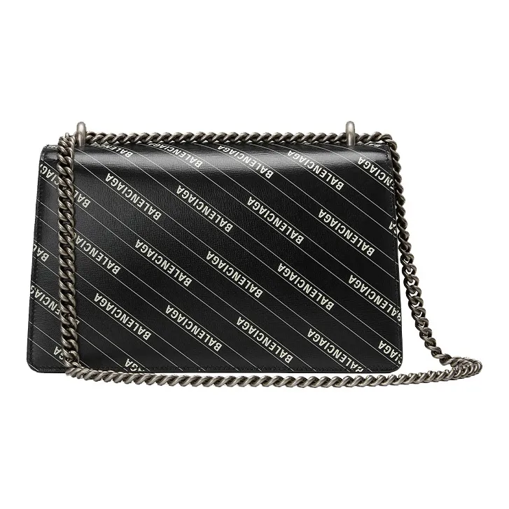 GUCCI Balenciaga Paris House Collaboration Dionysus Leather Shoulder Bag Crossbody Bag Small Size Women's Black-3