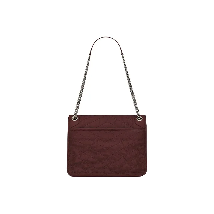 SAINT LAURENT Cow Leather Hobo Bag, Shoulder Bag, Crossbody Bag Medium Size Women's Burgundy-1