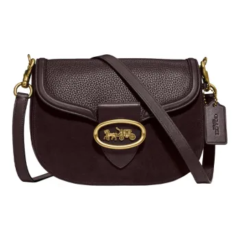 COACH Kat Leather Saddle Bag Shoulder Bag Crossbody Bag Women's Ox Blood Color
