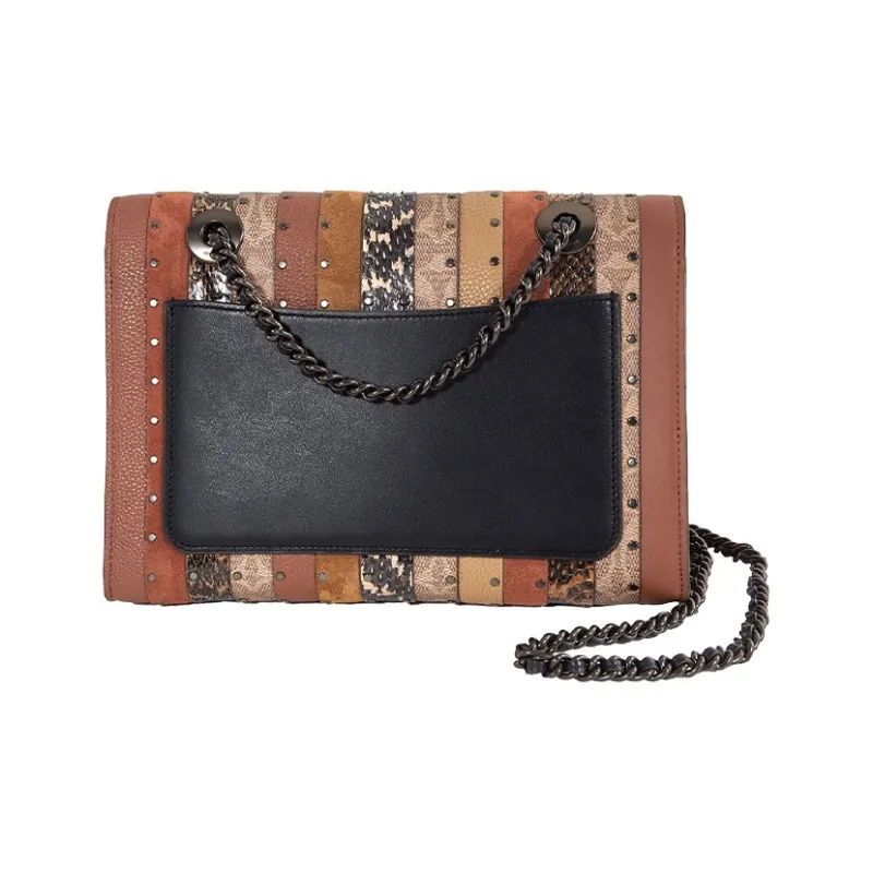 COACH Parker Fabric Chain Bag, Crossbody Bag, Shoulder Bag Women's Black & Multicolor-5