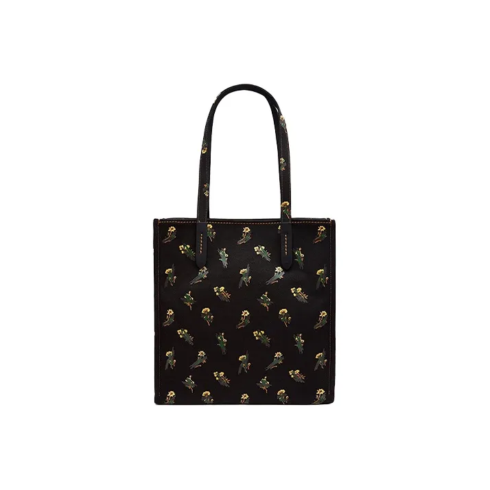 COACH Eco-Friendly Material Canvas Canvas Bag Tote Bag Shopping Bag Handbag Shoulder Bag Large Size Women's Black-2