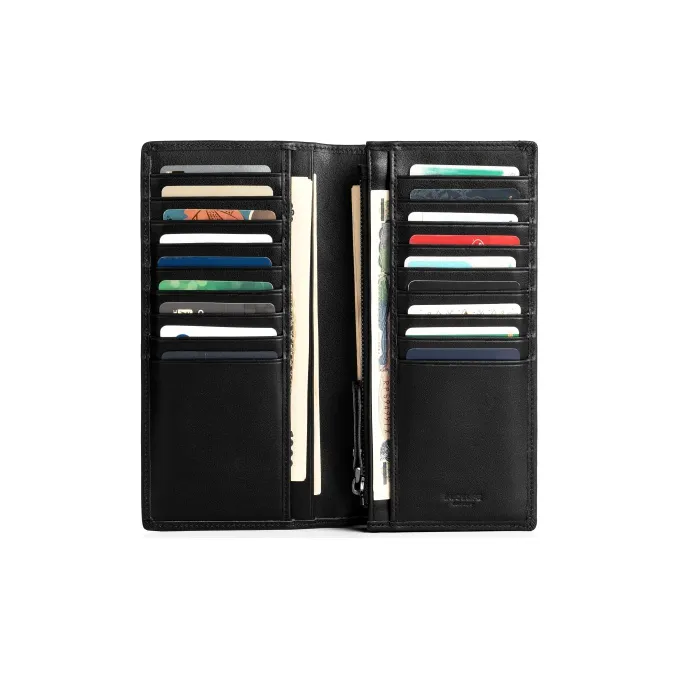 INJOYLIFE Genuine Cow Leather Leather Clip Wallet Men's Black-1