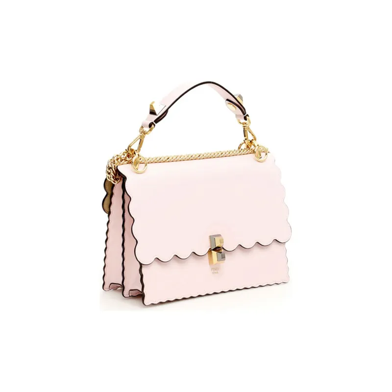 FENDI Kan I Leather Handbag Shoulder Bag Crossbody Bag Women's Light Pink/Candy Color-1