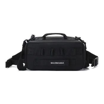 Balenciaga Fabric Camera Bag Portable Crossbody Bag Shoulder Bag Men's Black