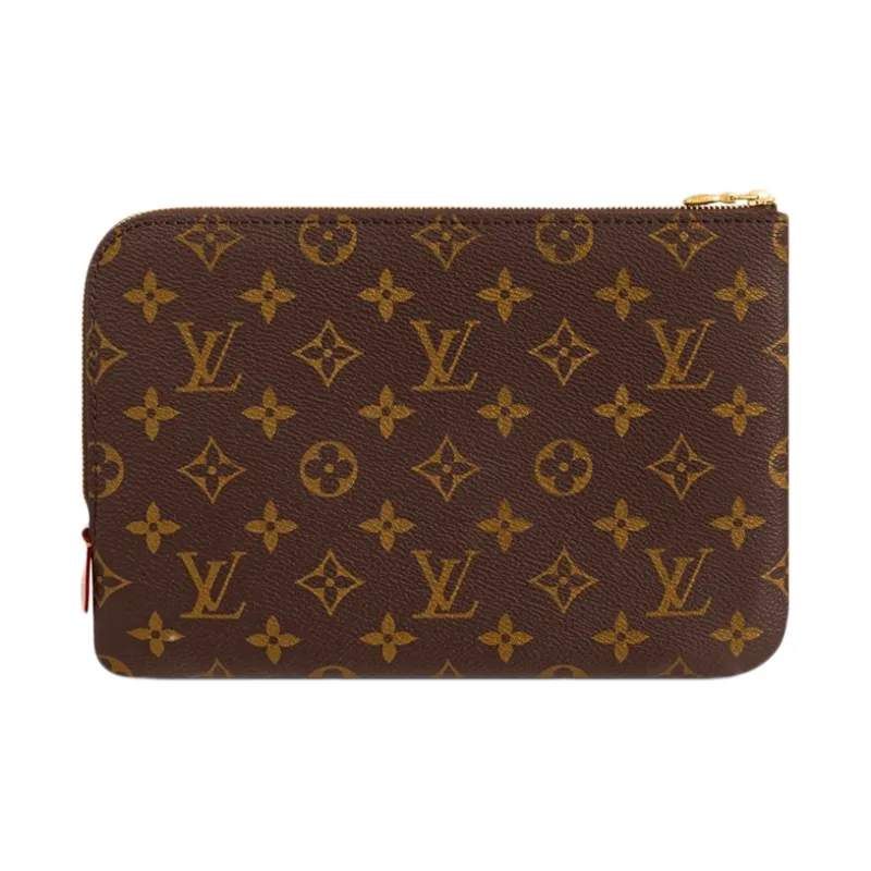 LOUIS VUITTON Coated Canvas With Leather Handbag Clutch Trumpets Women's Brown-2