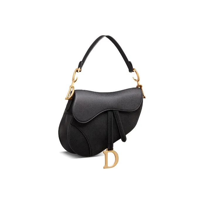 DIOR Saddle Cow Leather Saddle Bag, One Shoulder Handbag Regular Women's Black-1
