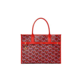 VERSACE PU Tote Bag Shopping Bag Shoulder Bag Women's Red