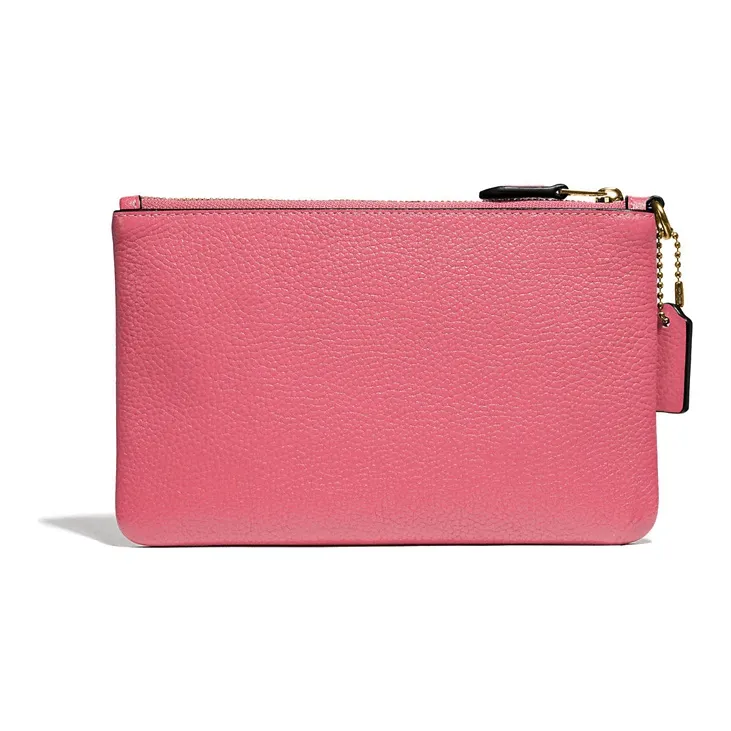 COACH Wristlet Leather Clutch Coin Pochette Wrist Bag Trumpets Women's Rose Red-1