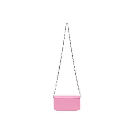 Balenciaga Gossip Crocodile Pattern Embossed Cow Leather Shoulder Bag, Crossbody Bag, Wallet Women's Pink-3