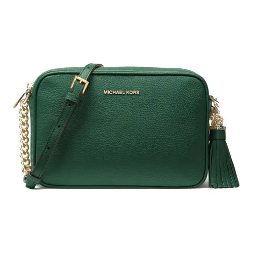 MICHAEL KORS Jet Set Cow Leather Camera Bags Crossbody Bag Shoulder Bag Medium Size Women's Green