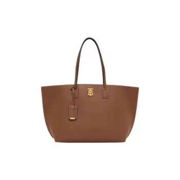 Burberry Leather Tote Bag Shopping Bag Handbag Shoulder Bag Women's Tan