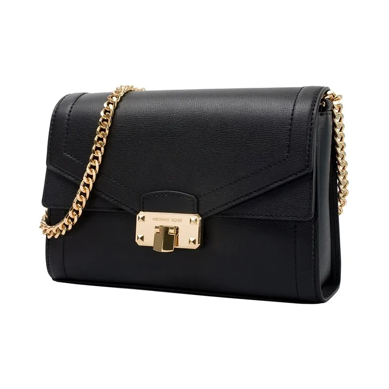 MICHAEL KORS Kinsley Cow Leather Handbags Crossbody Bags Women's Black-1