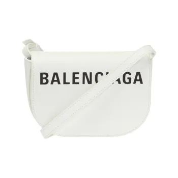Balenciaga Leather Saddle Bag Shoulder Bag Crossbody Bag Regular Unisex White