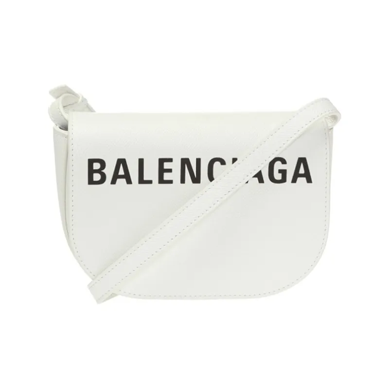 Balenciaga Leather Saddle Bag Shoulder Bag Crossbody Bag Regular Unisex White-0