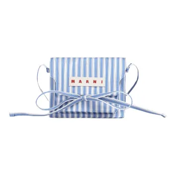 MARNI Trunk Cotton Trunk Bag Shoulder Bag Crossbody Bag Mini Women's Blue White Stripes