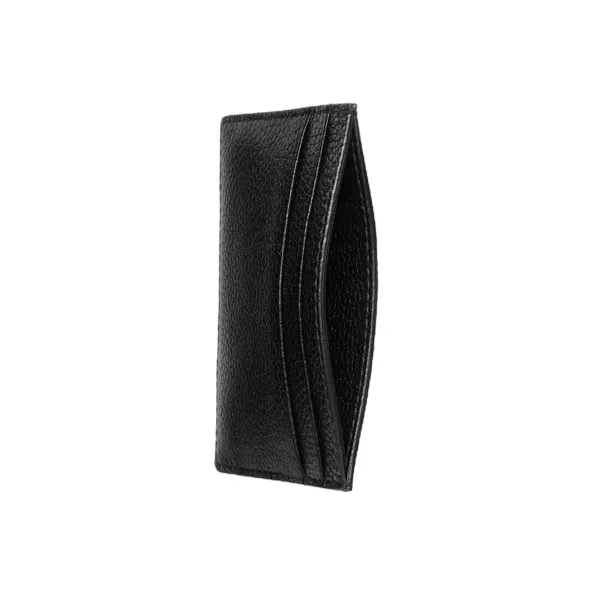GUCCI Zumi Grained Leather Card Clip Card Holder Women's Black-2