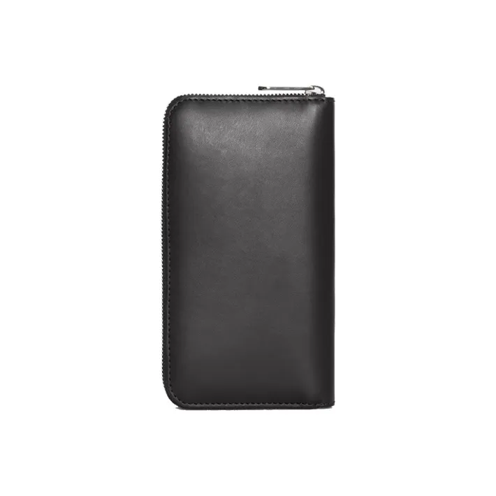 Burberry Cow Leather Money Clip Clutch Wallet Unisex Black-2