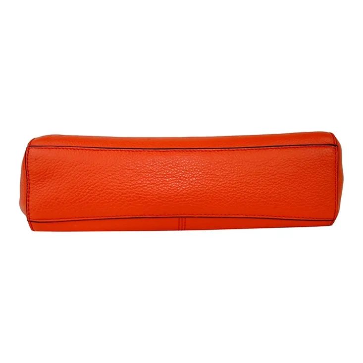 COACH Kelsey Leather Shoulder Bag Crossbody Bag Handbag Large Size Women's Orange-4