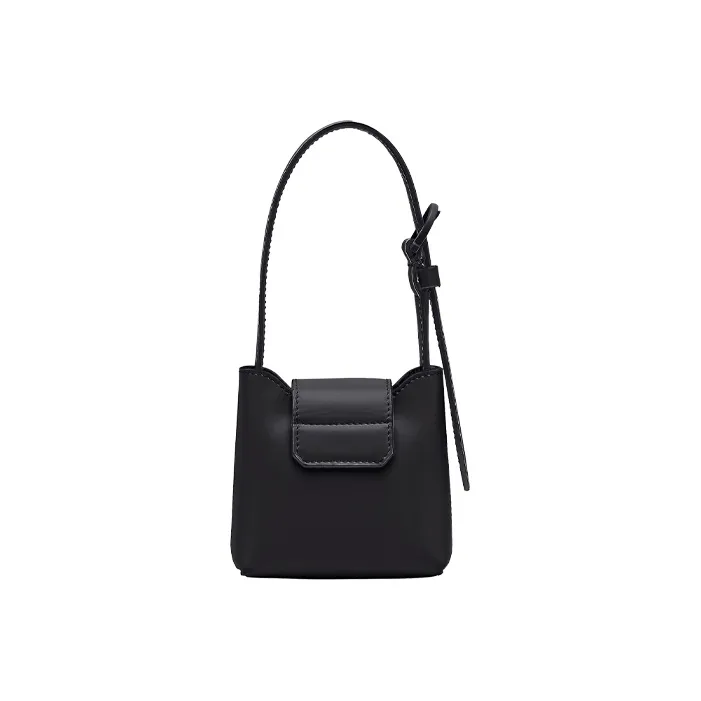 FERRAGAMO Trifolio Cow Leather Crossbody Bag, Shoulder Bag Mini Women's Black-2
