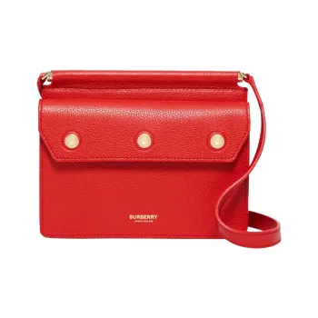 Burberry Title Cow Leather Messenger Bag Shoulder Bag Crossbody Bag Mini Women's Red