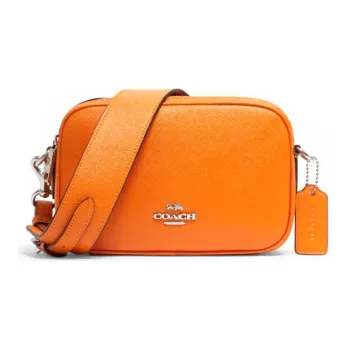 COACH Jes Litchi Grain Leather Camera Bag Shoulder Bag Crossbody Bag Small Size Women's Saffron