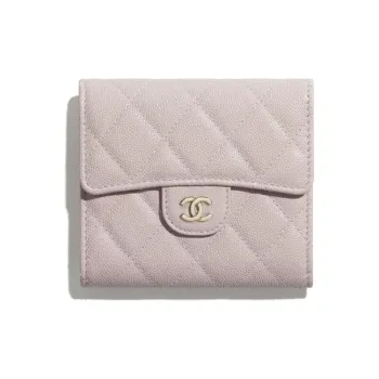 CHANEL Classic Flap CF Caviar Calfskin Gold Tone Lock Women's Pink