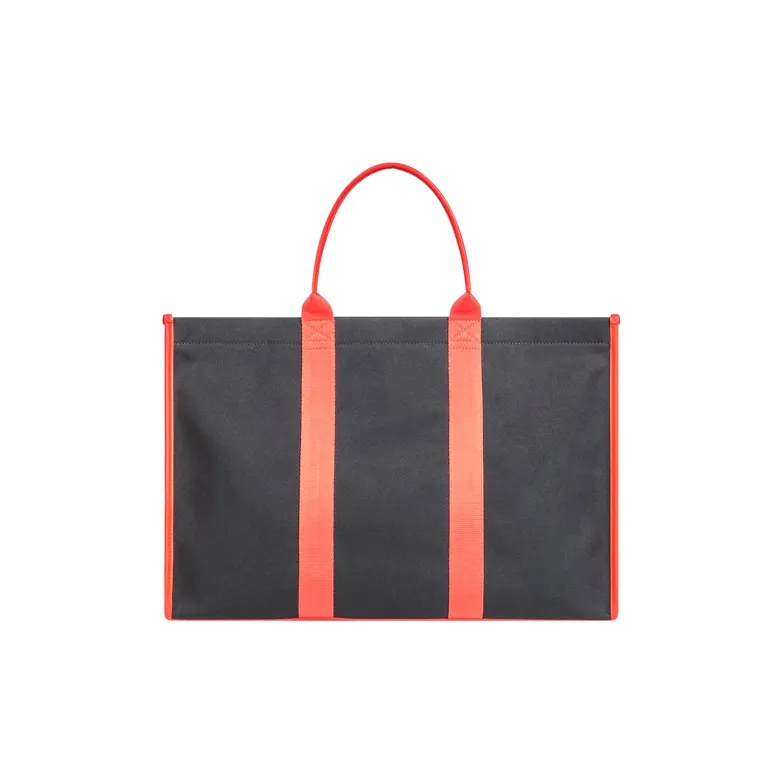 Balenciaga Canvas Tote Bag Shopping Bag Handbag Men's Black/Red-3