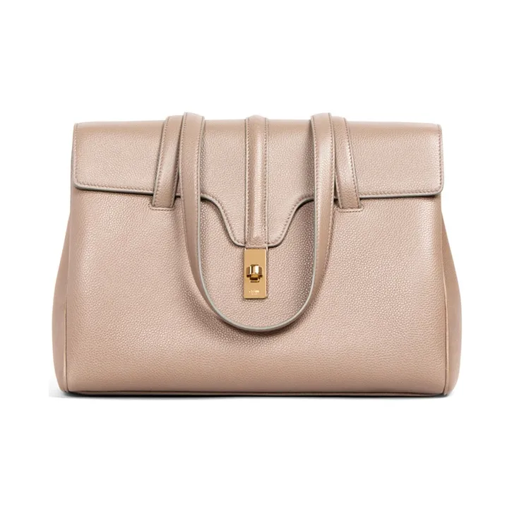 CELINE 16 Calfskin Portable Crossbody Bag Shoulder Bag Medium Size Women's Egg Stone Brown-1