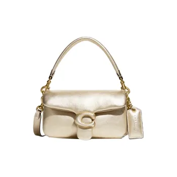 COACH Tabby Metal Shinny Leather Surface Crossbody Bag, Cloud Bag, Pillow Bag, Shoulder Bag Small Size Women's Gold