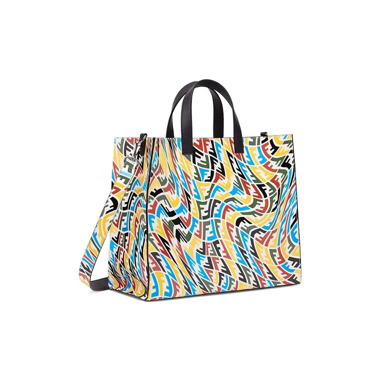 FENDI Leather Tote Bag Shopping Bag Handbag Shoulder Bag Unisex Multicolor-1