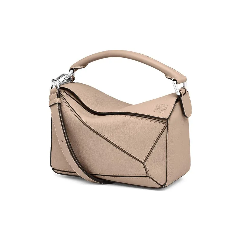 LOEWE Puzzle Cow Leather Puzzle Bag Geometric Bag Handbag Shoulder Bag Crossbody Bag Small Size Women's Light Oat-1